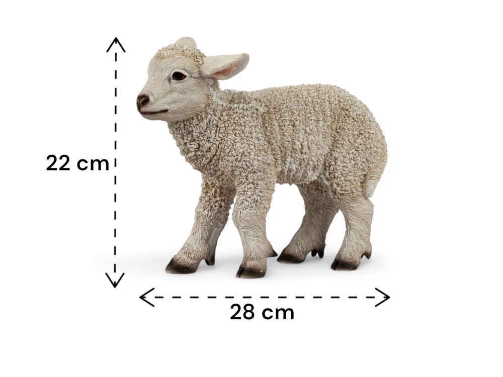 Dekoration für Frühling und Ostern: Elegantes stehendes Lamm, 28 cm